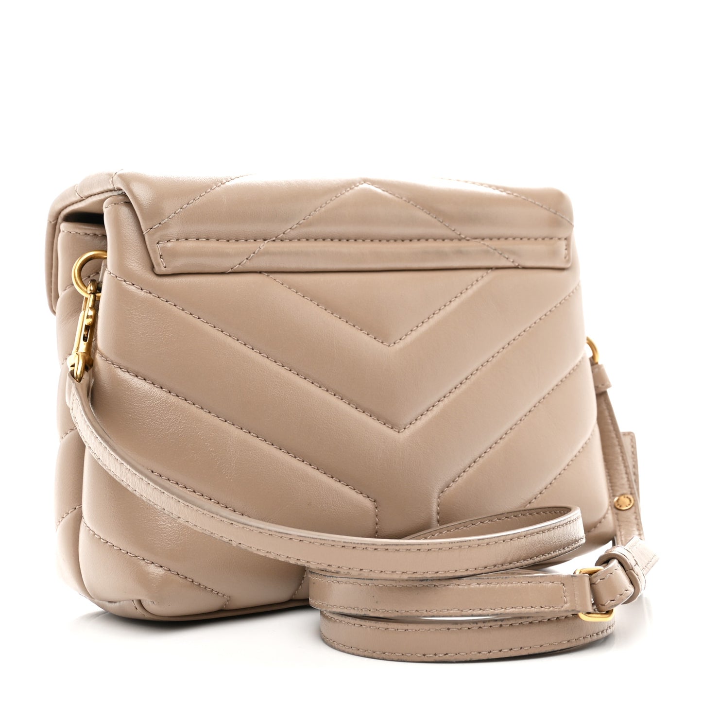 Calfskin Y Quilted Monogram Toy Loulou Crossbody Bag Dark Beige