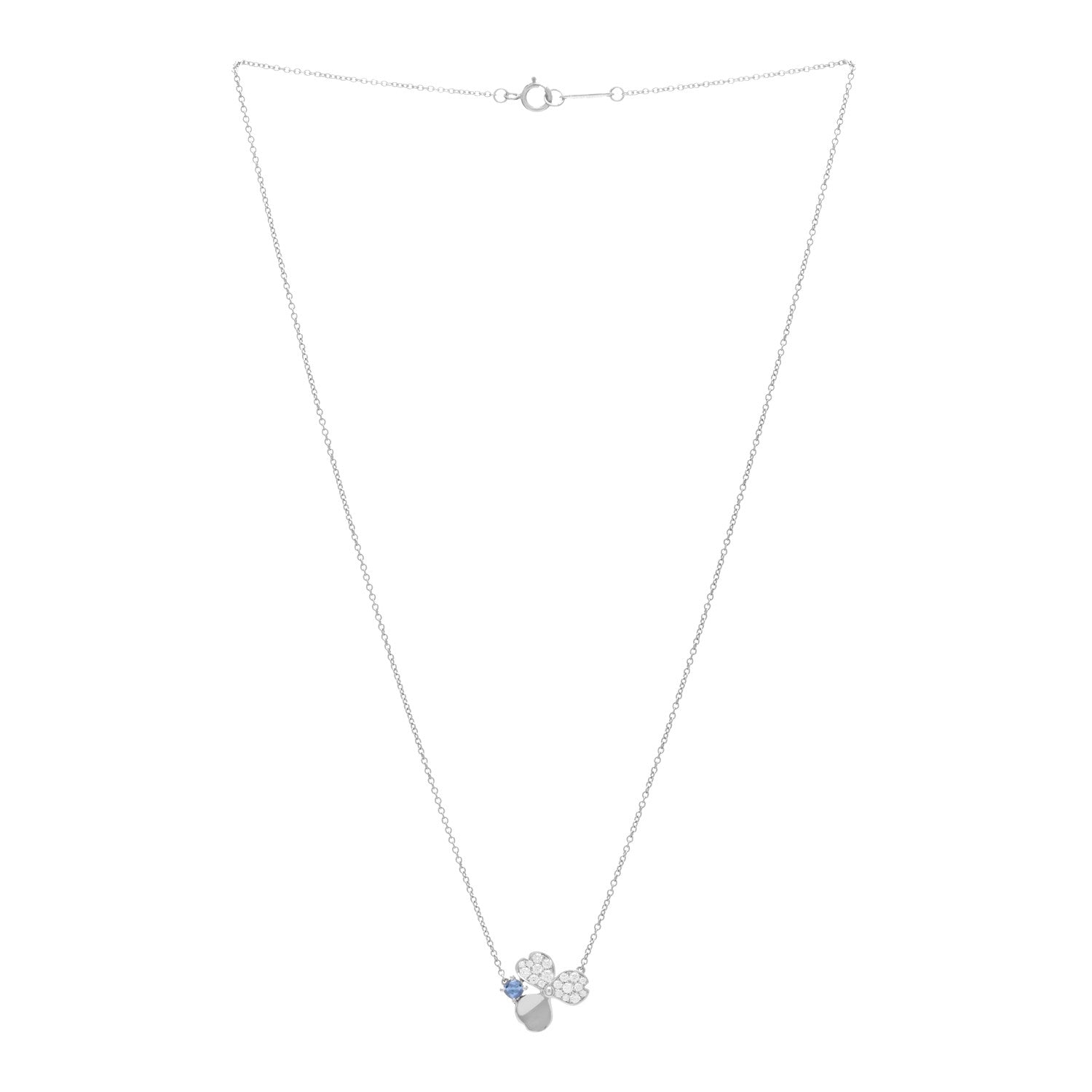 Tiffany Platinum Diamond Tanzanite Paper Flowers Pendant Necklace 2 of 3