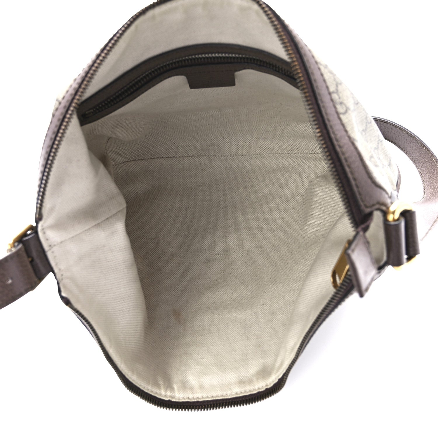 Gucci GG Supreme Monogram Textured Dollar Calfskin Web Small Ophidia Half Moon Hobo Beige Ebony New Acero 4 of 12