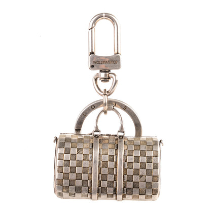 Louis Vuitton Brushed Palladium The Keepall Key Holder Bag Charm 1 of 4