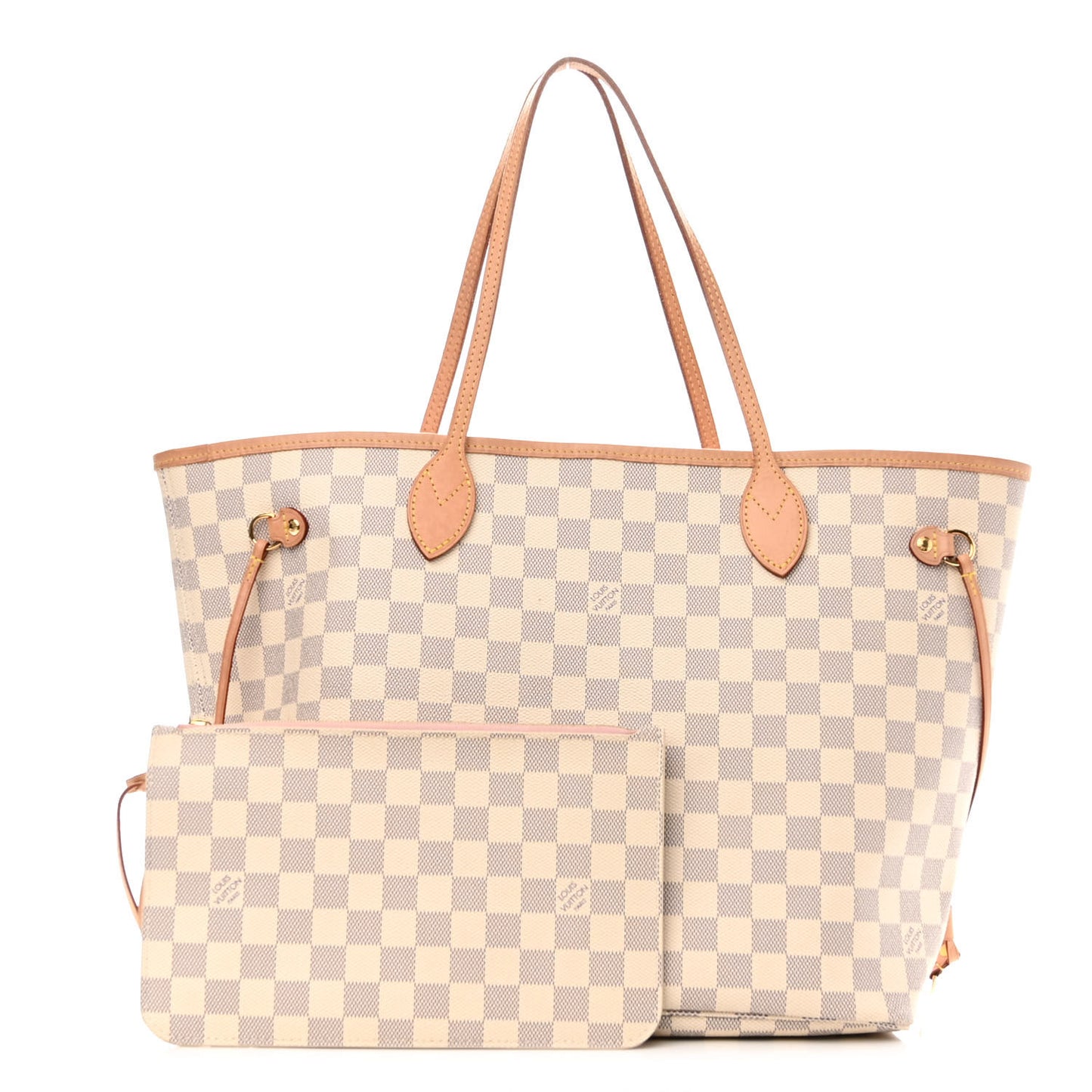 Damier Azur Neo Neverfull MM Rose Ballerine