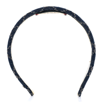 Gucci Denim Monogram Headband 1 of 9