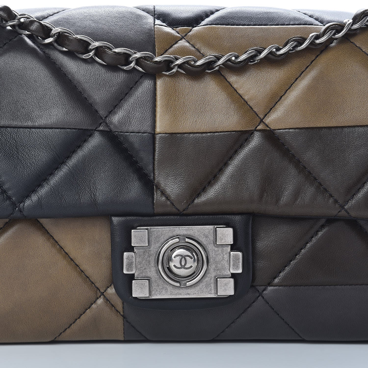 Chanel Lambskin Quilted Patchwork Boy Flap Brown 10 of 14