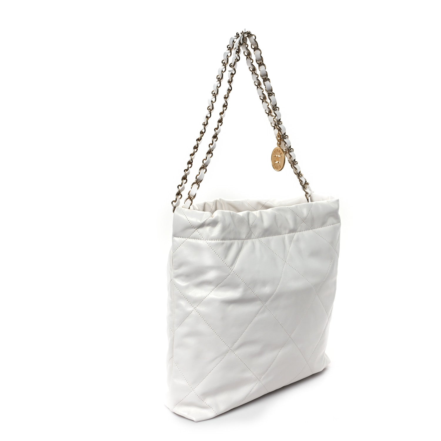 Chanel Shiny Calfskin Quilted Small Chanel 22 White 4 of 13