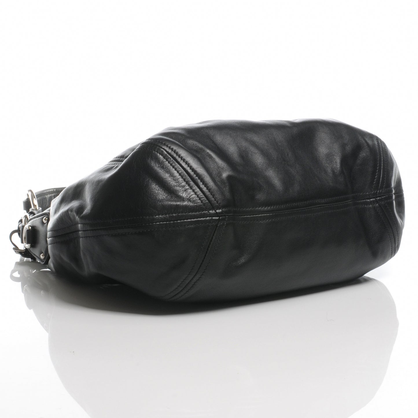 Soft Calf Pleated Hobo Nero Black