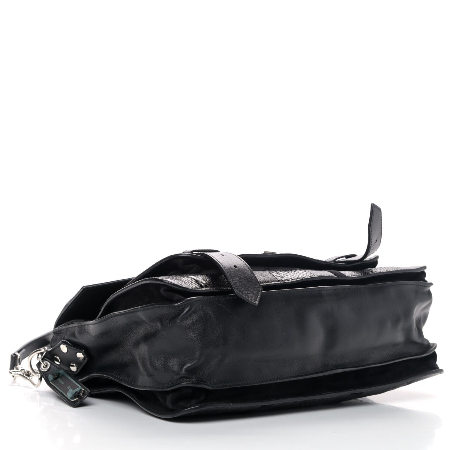 Proenza Schouler Lambskin Karung Ayers Medium Paneled PS1 Satchel Black 3 of 5