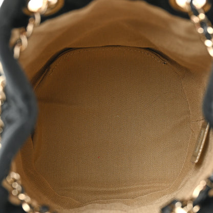 Chanel Velvet Quilted Pearl Crush Drawstring Bag Black 5 of 10