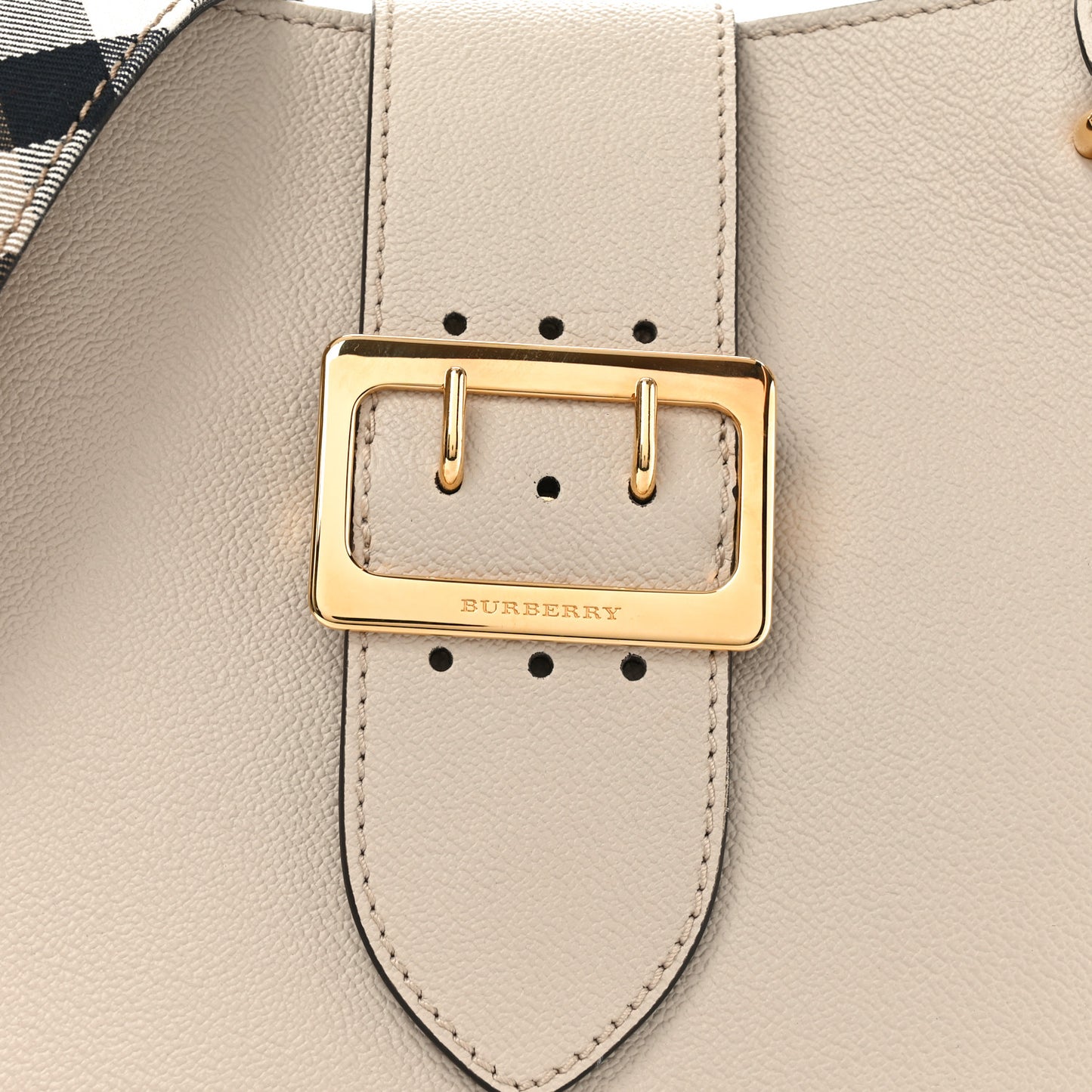 Soft Grain Calfskin Medium Buckle Tote Limestone