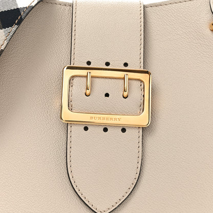 Burberry Soft Grain Calfskin Medium Buckle Tote Limestone 7 of 9