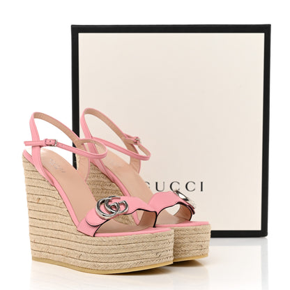 Gucci Lifford Calfskin Aitana Espadrille Platform 45/130mm Wedge Sandals 38.5 Wild Rose 8 of 8