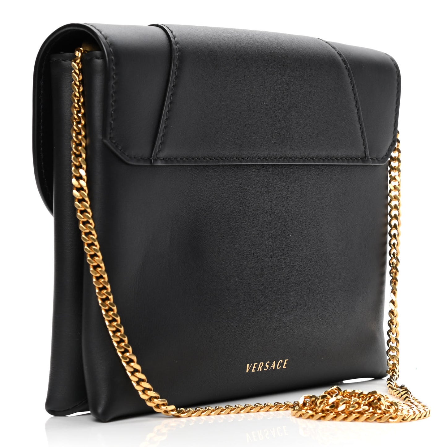 Vitello Virtus Chain Clutch Black