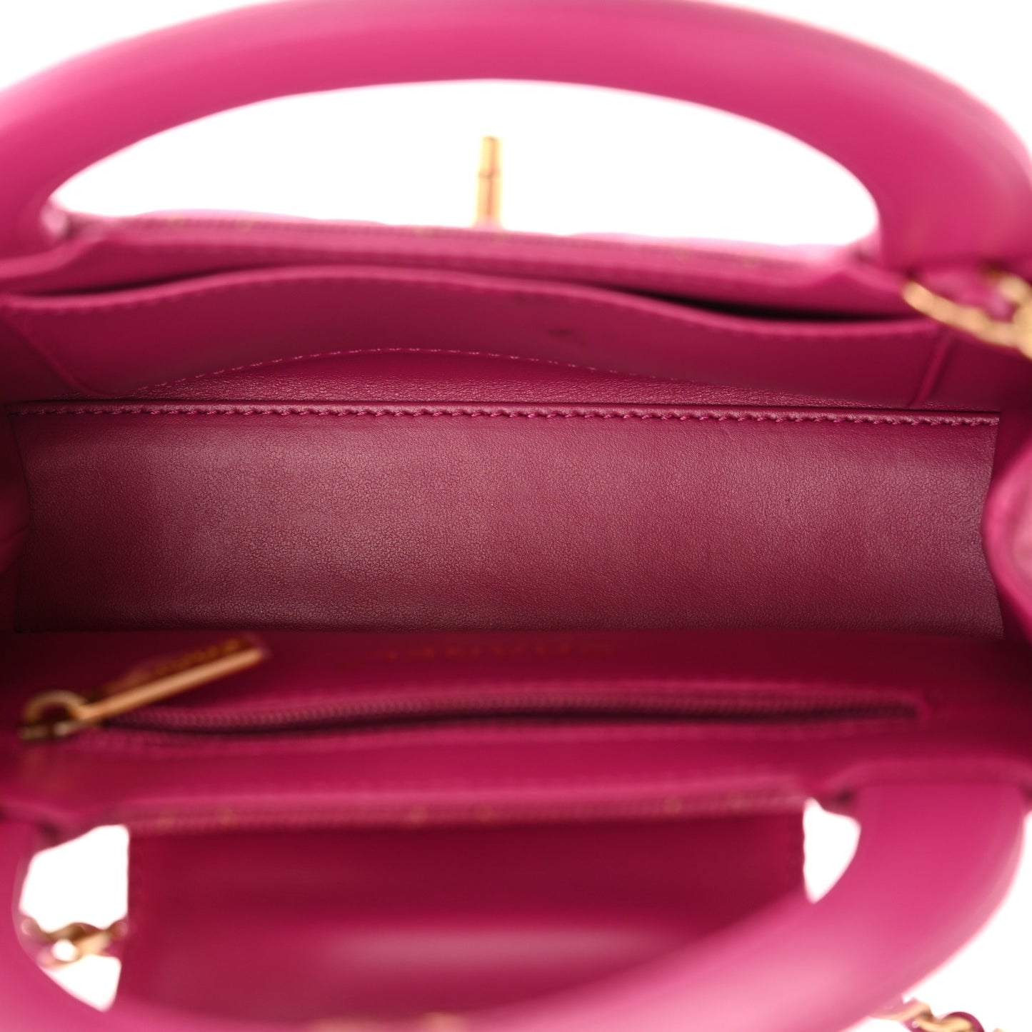 Denim Quilted Nano Kelly Shopper Fuchsia