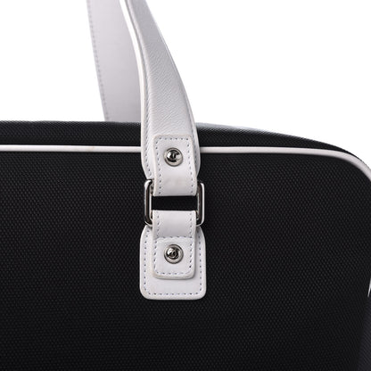 Chanel Canvas Rubber Airlines Large Zip Shopping Tote Black White Red 13 of 15