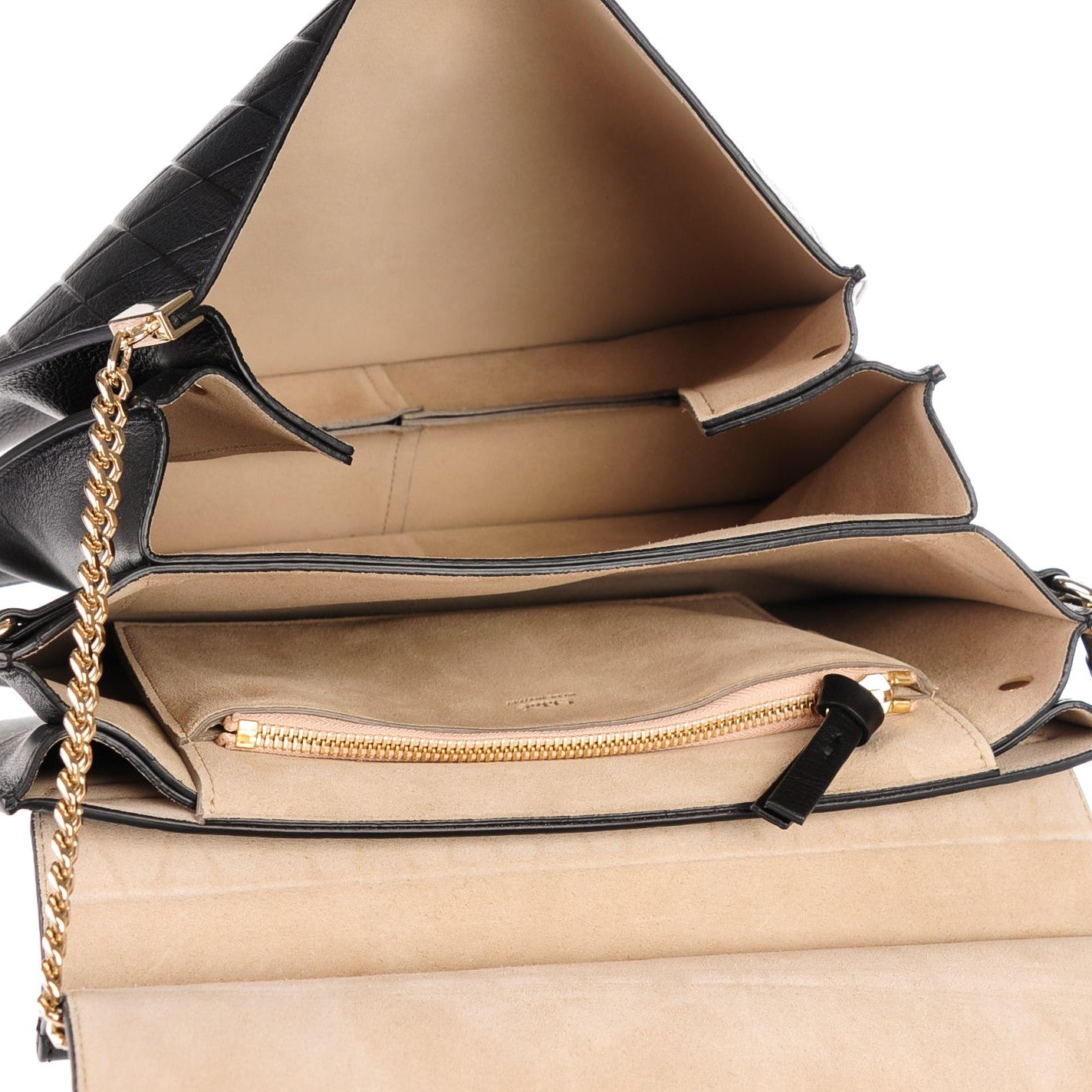 Calfskin Diamond Embossed Medium Faye Shoulder Bag Black