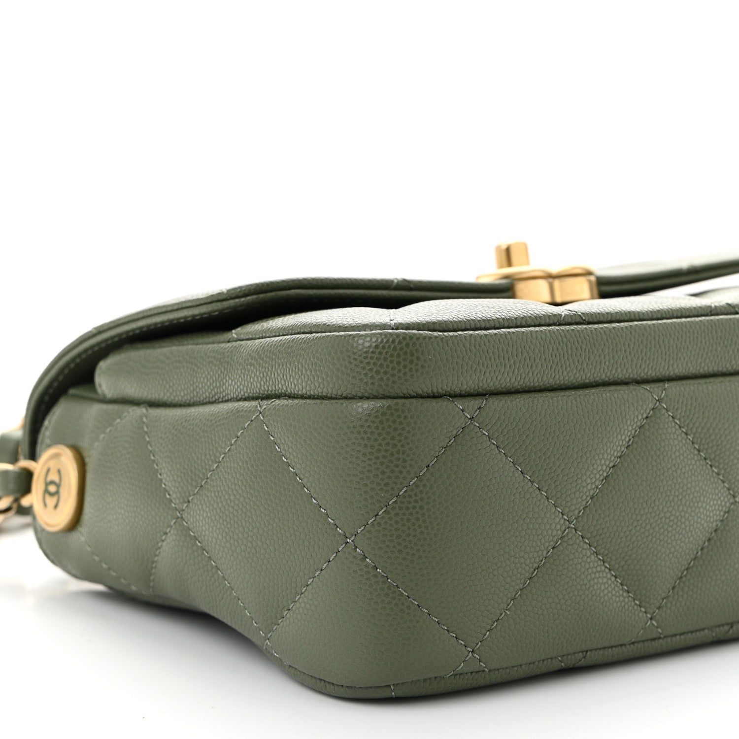 Chanel Shiny Caviar Quilted Mini Flap Khaki 9 of 11