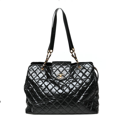 Chanel Vinyl Stitched XL Weekender Black 1 of 12