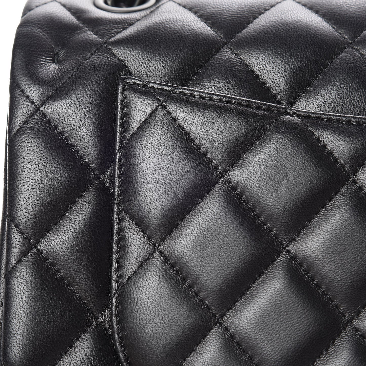 Lambskin Quilted Jumbo Double Flap So Black