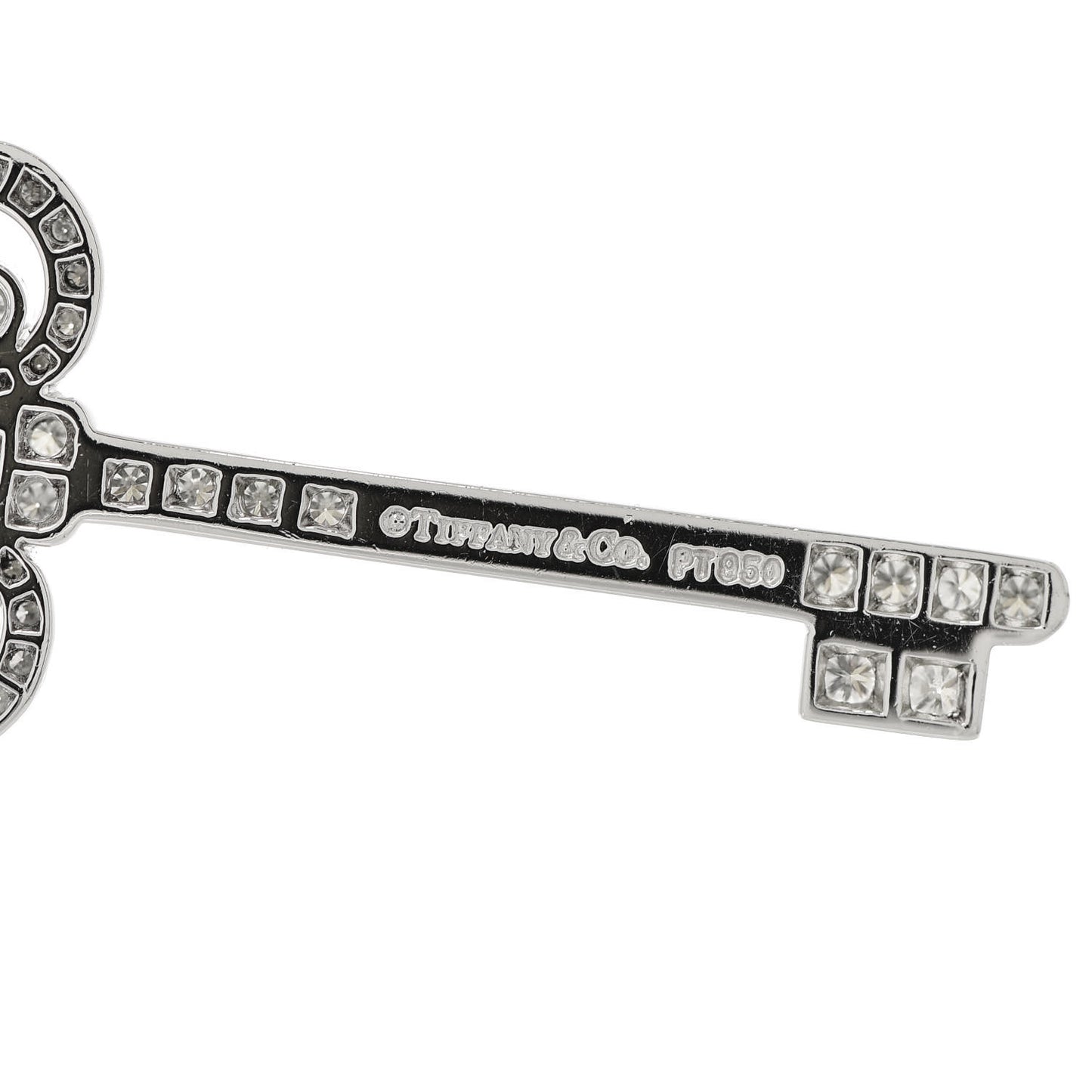 Platinum Diamond .41ct Fleur De Lis Key Pendant