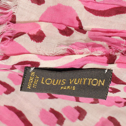 Louis Vuitton Cotton Leopard Pareo Blanc Corail 4 of 5
