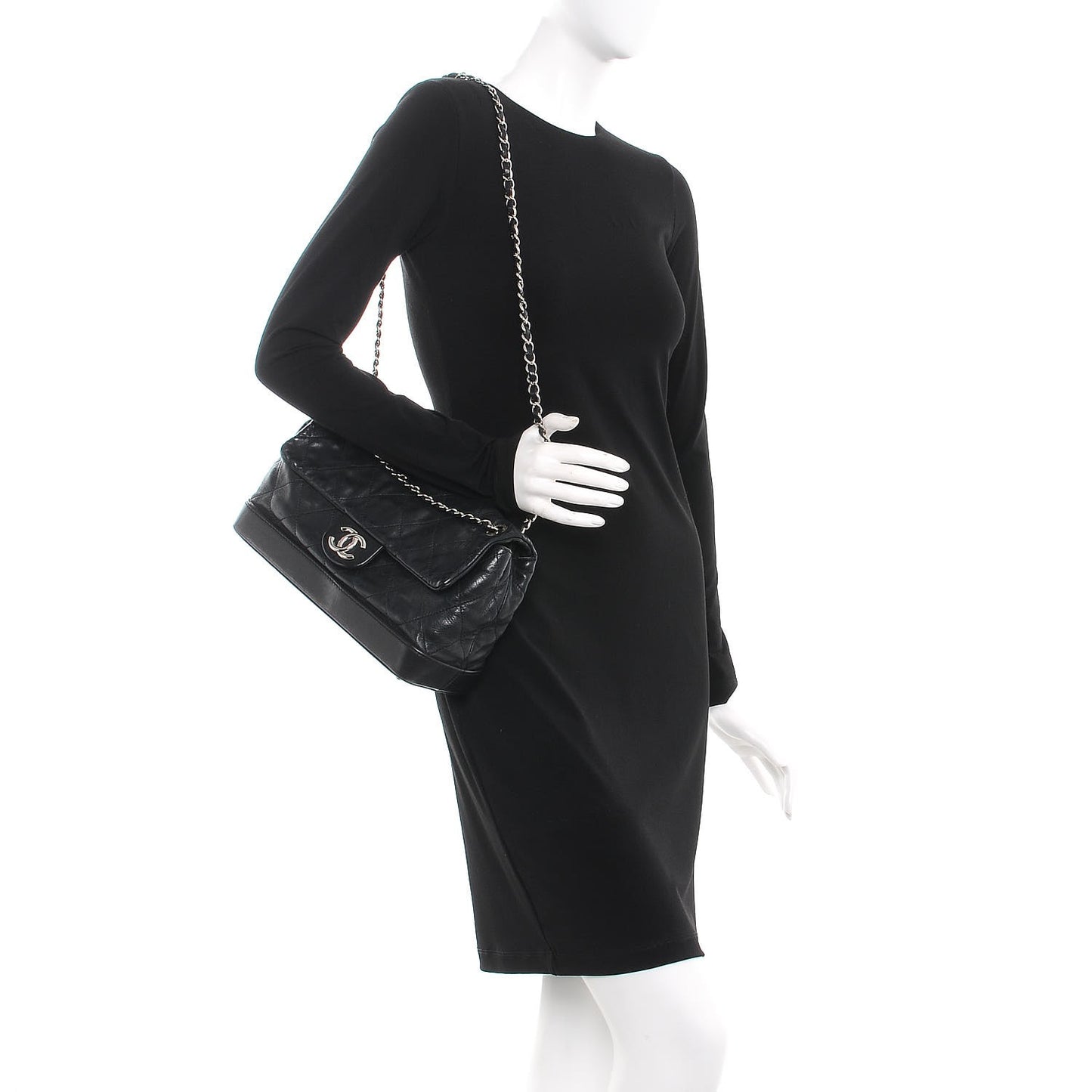 Calfskin Quilted VIP Flap Black