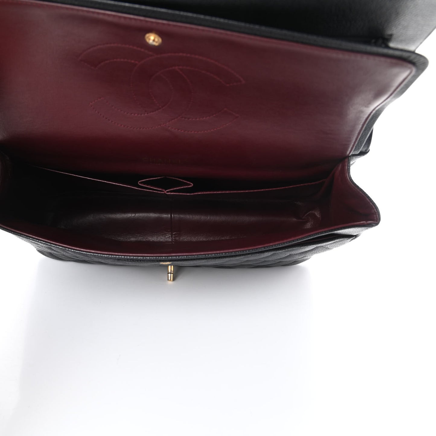 Caviar Quilted Maxi Double Flap Black