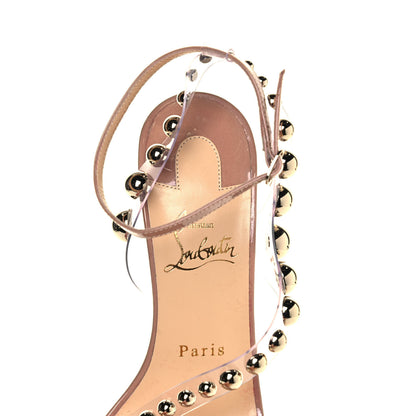 Christian Louboutin Patent PVC Corinetta 100 Sandals 38 Nude 7 of 7