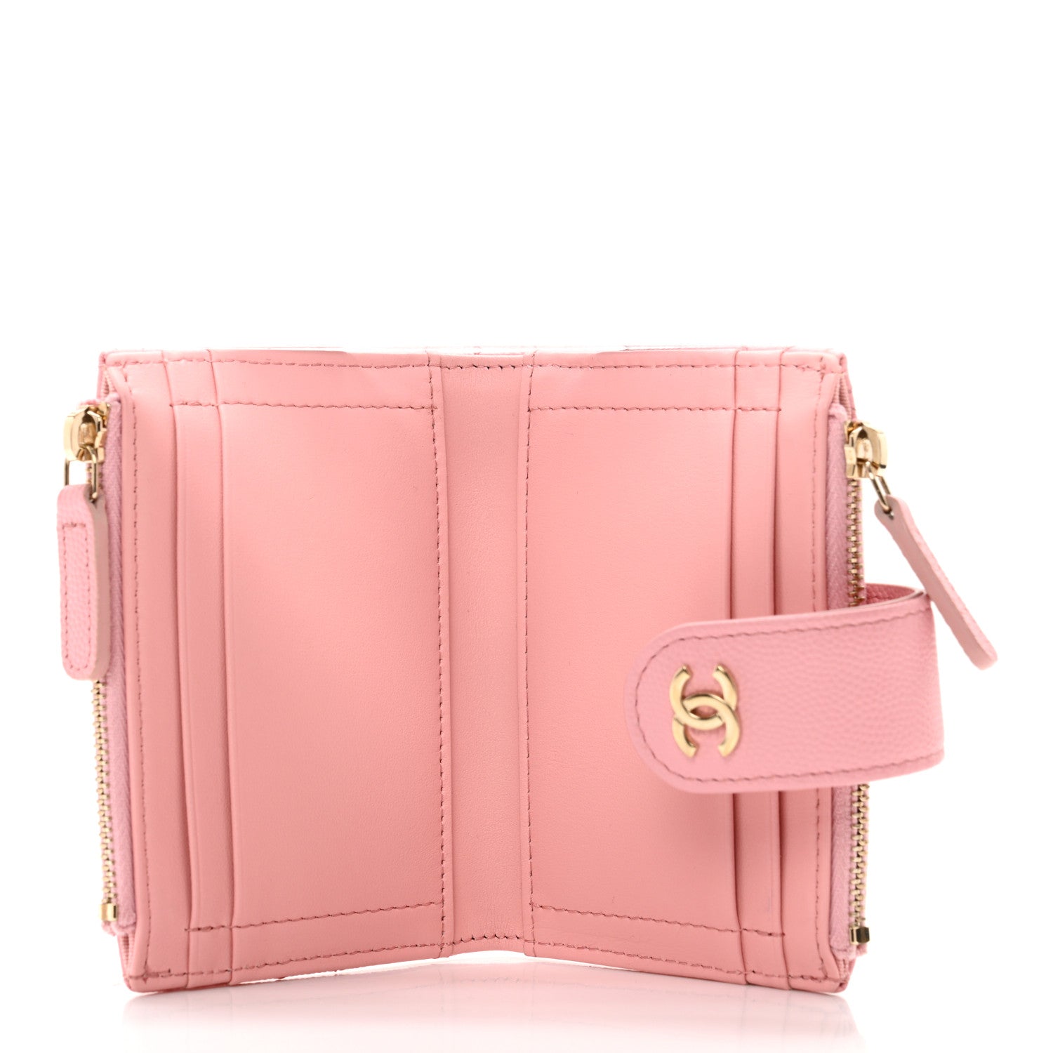 Chanel Caviar Quilted Compact Zipped Pocket Wallet Pink 5 of 12