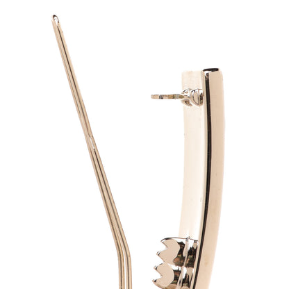 Chanel Metal Crystal Logo Hair Clip Gold 4 of 5