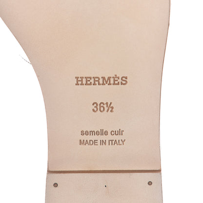 Hermes Box Calfskin Oran Sandals 36.5 White 6 of 7