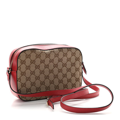 Gucci Monogram GG Supreme Web Small Webby Bee Shoulder Red 2 of 11