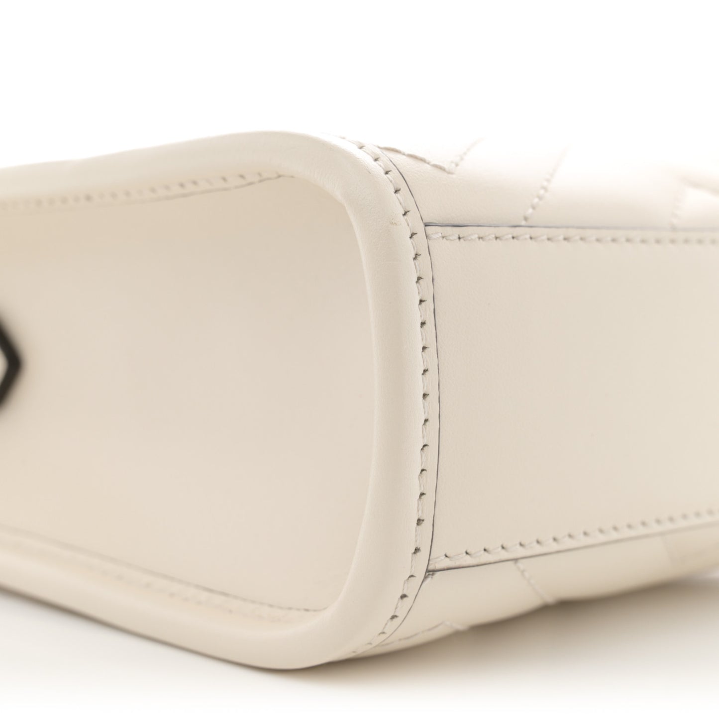 Calfskin Matelasse Chevron Mini GG Marmont Tote Mystic White