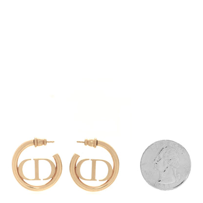 Christian Dior Metal 30 Montaigne Hoop Earrings Aged Gold 2 of 4