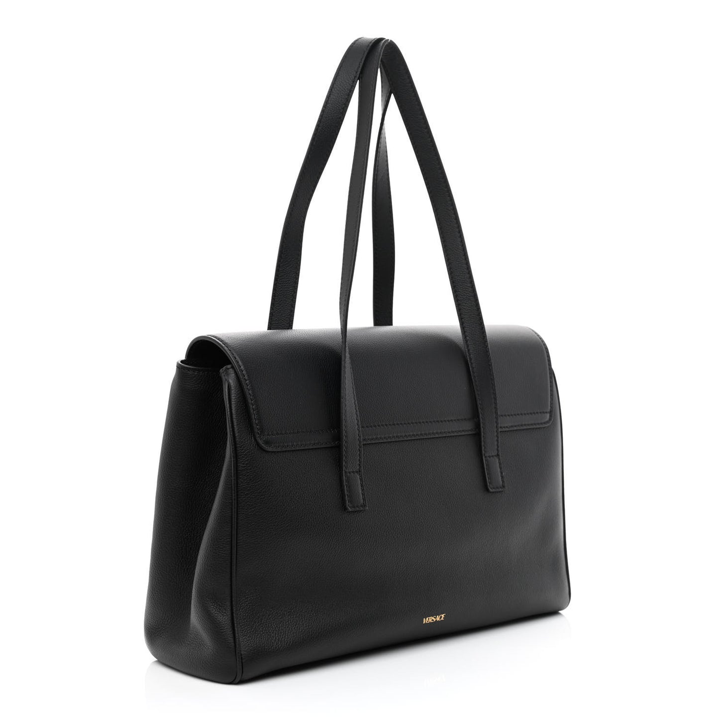 Grained Calfskin La Medusa Tote Black