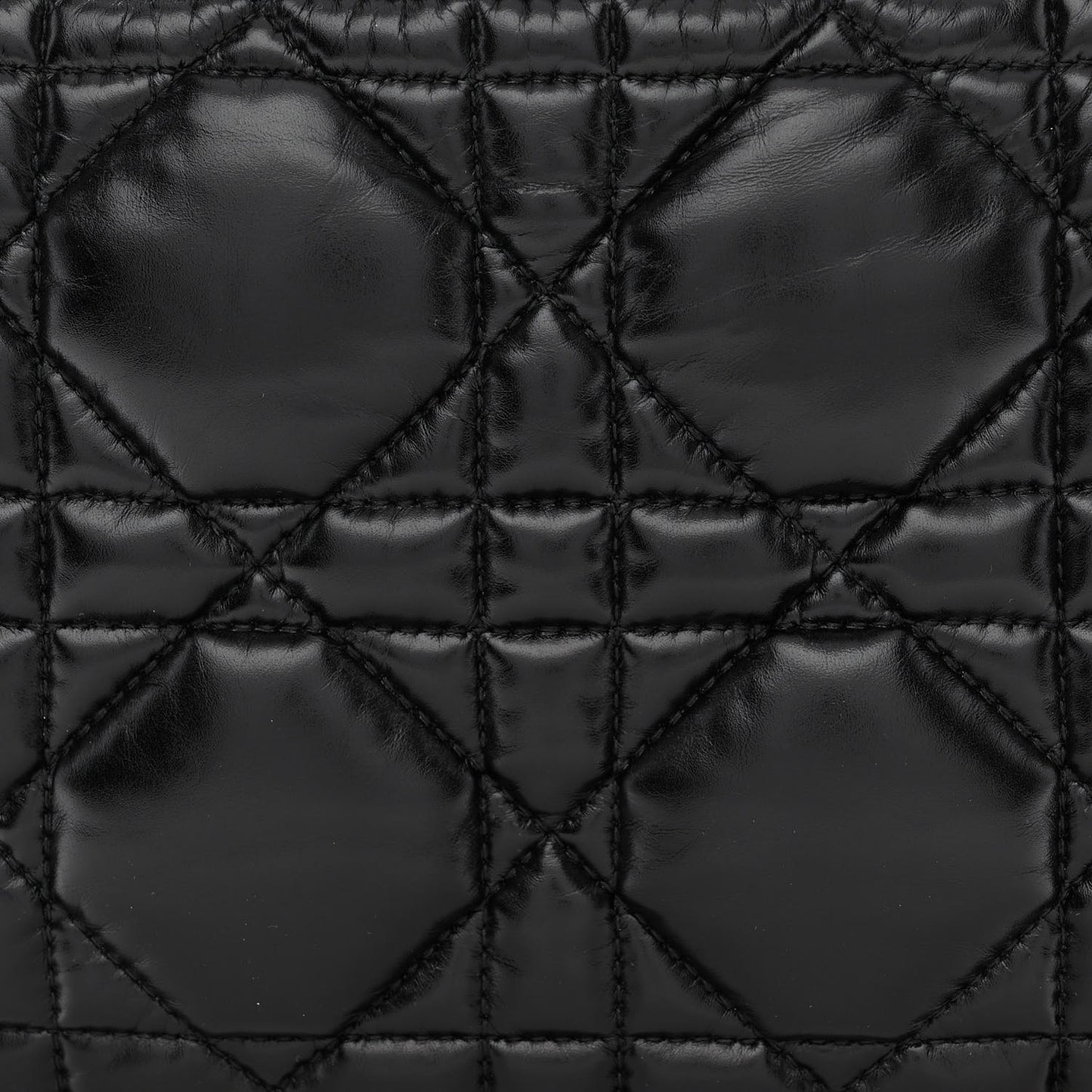Calfskin Macrocannage Mini Dior Caro Tulip Bag Black