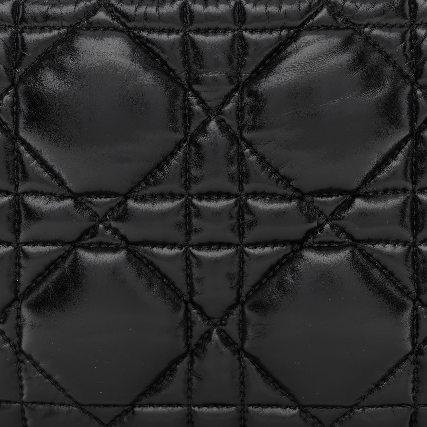 Christian Dior Calfskin Macrocannage Mini Dior Caro Tulip Bag Black 8 of 11