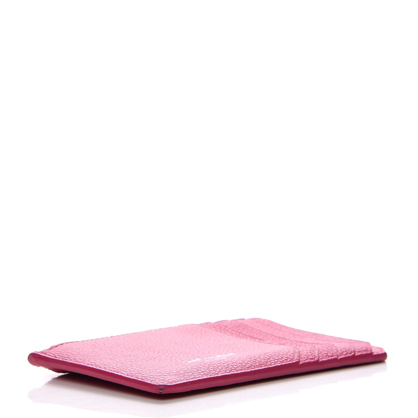 Grained Calfskin 5 Fragments Zip Pouch Card Holder Bubblegum