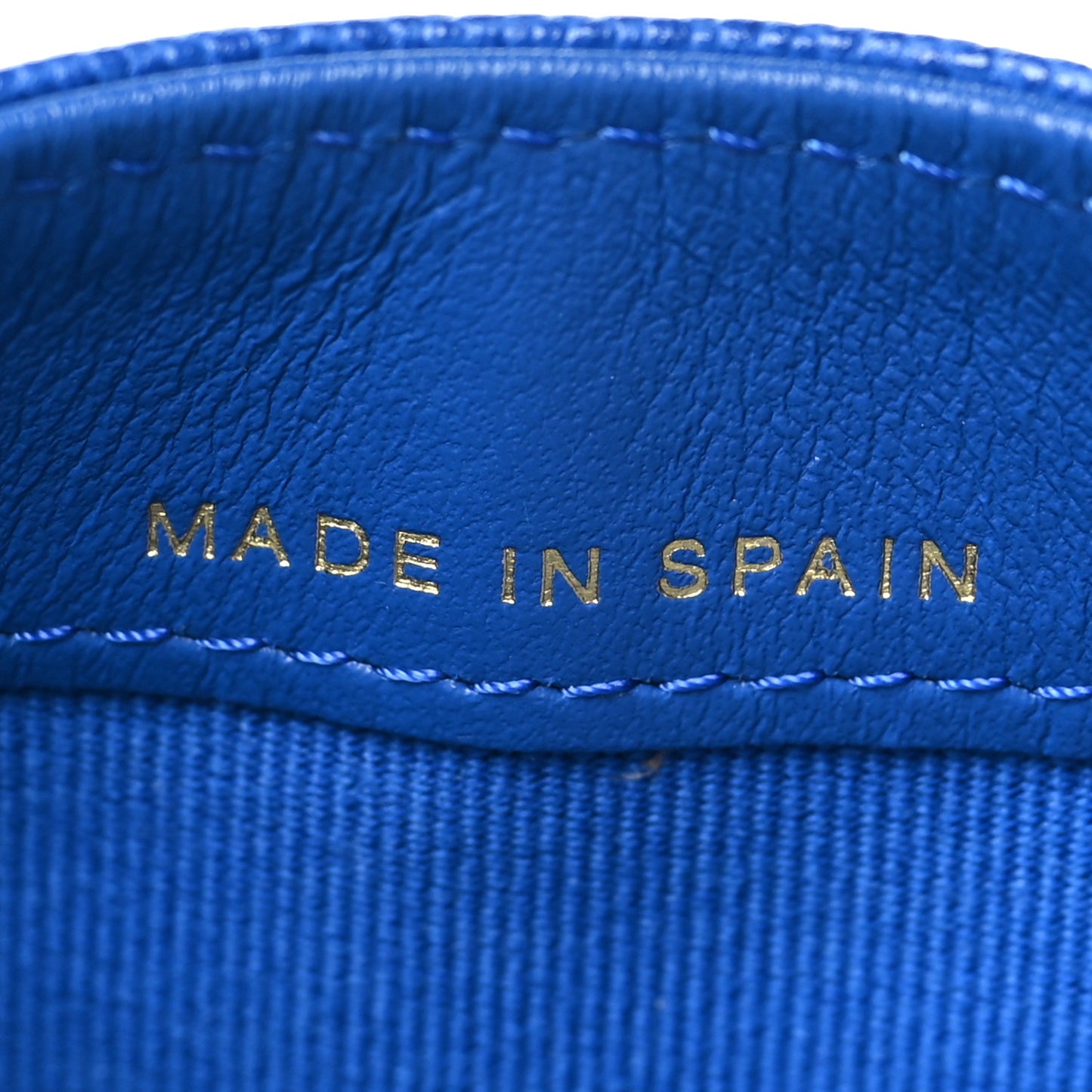 Caviar Quilted Studded CC Card Holder Blue