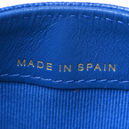 Chanel Caviar Quilted Studded CC Card Holder Blue 7 of 9