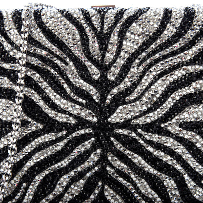 Judith Leiber Austrian Crystal Zebra Evening Bag Silver Black 9 of 9