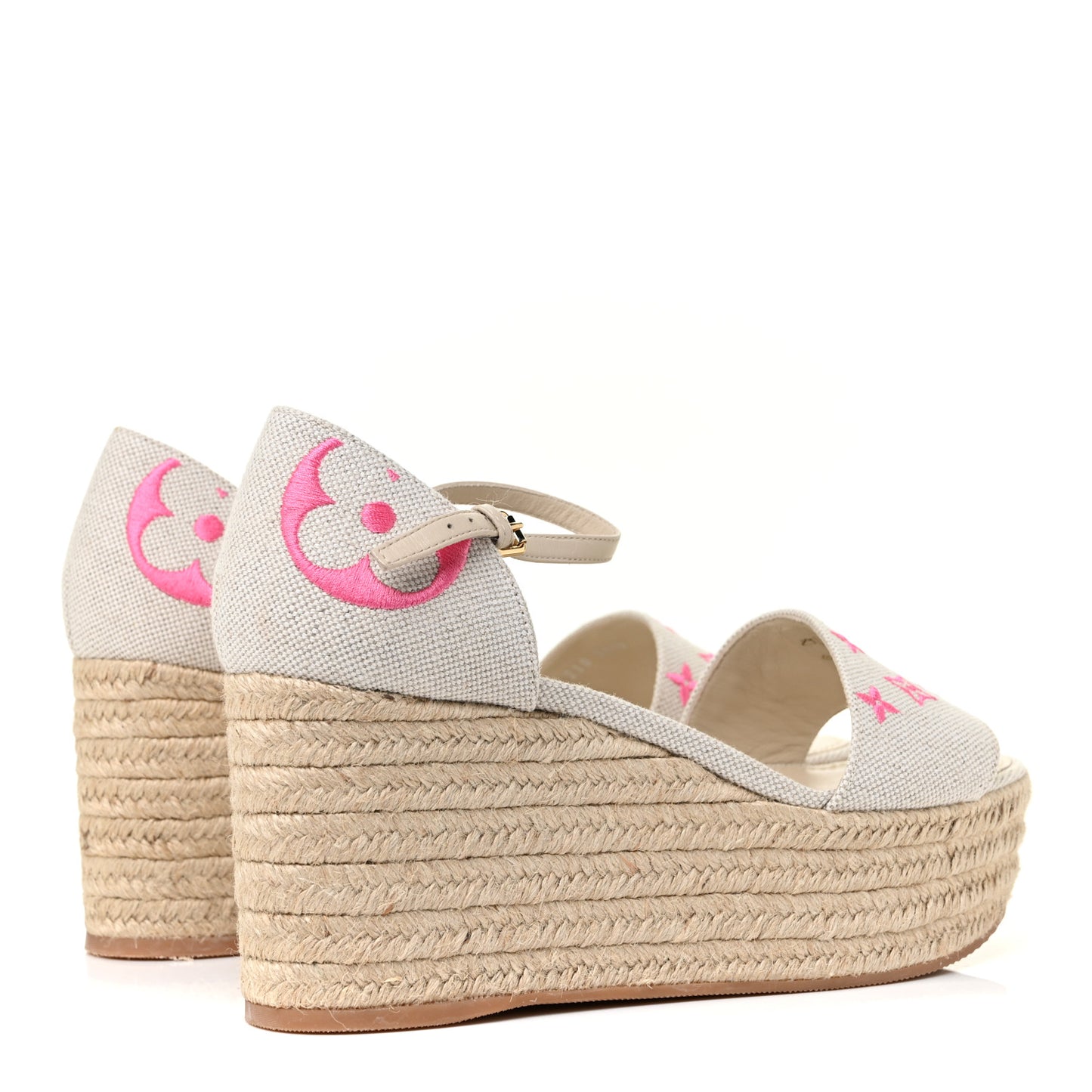 Canvas Monogram Starboard Espadrille Wedge Sandals 39.5