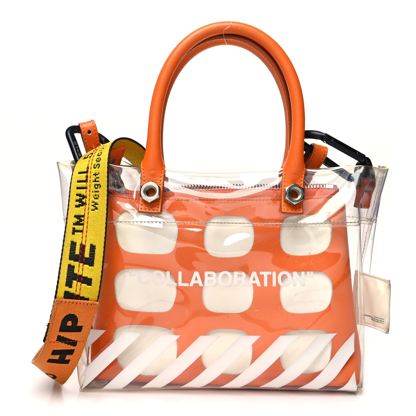 X Heron Preston PVC Transparent Crossbody Bag Orange White