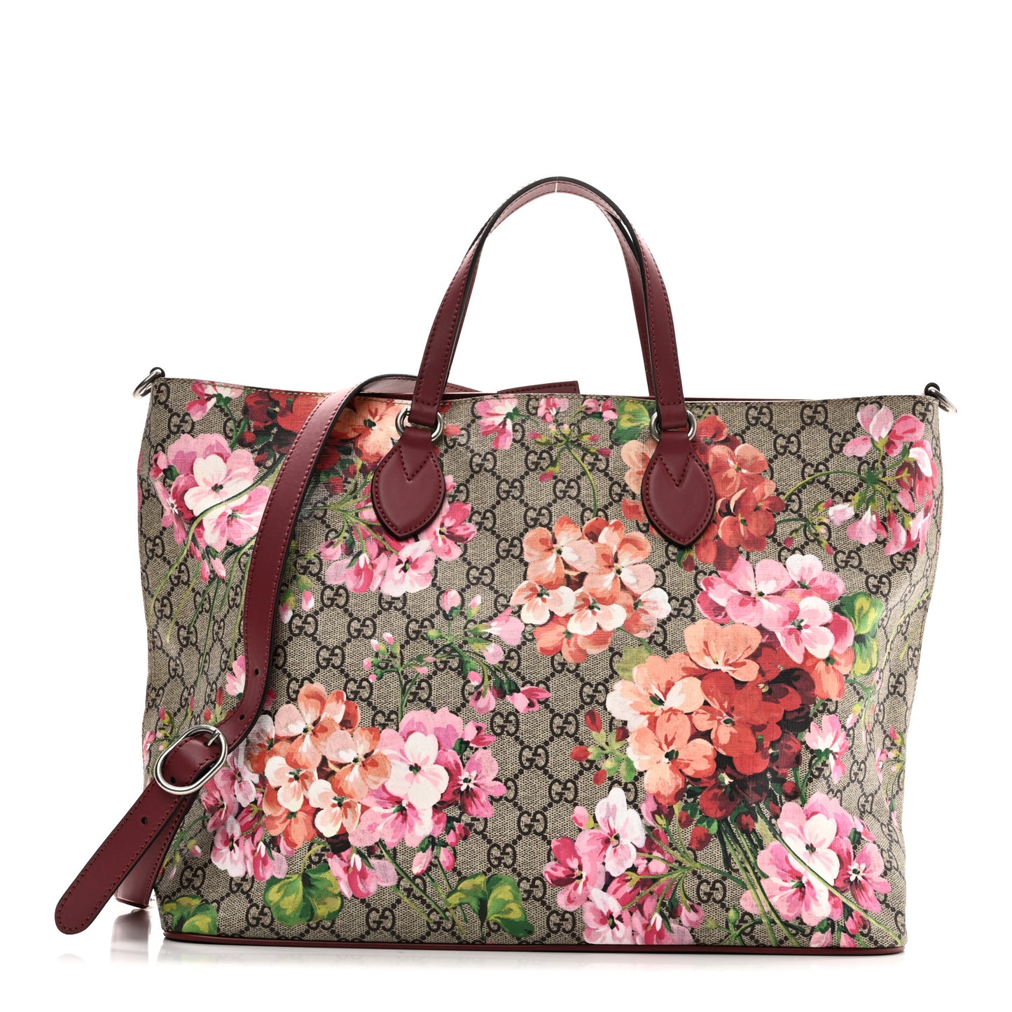 Soft GG Supreme Monogram Blooms Medium Crossbody Tote Beige Multicolor Dry Rose