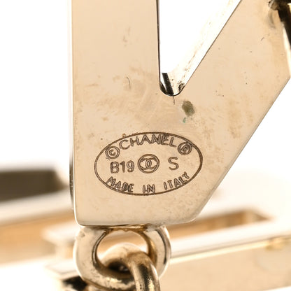 Chanel Metal Cha-Nel Logo Drop Earrings Gold 4 of 5