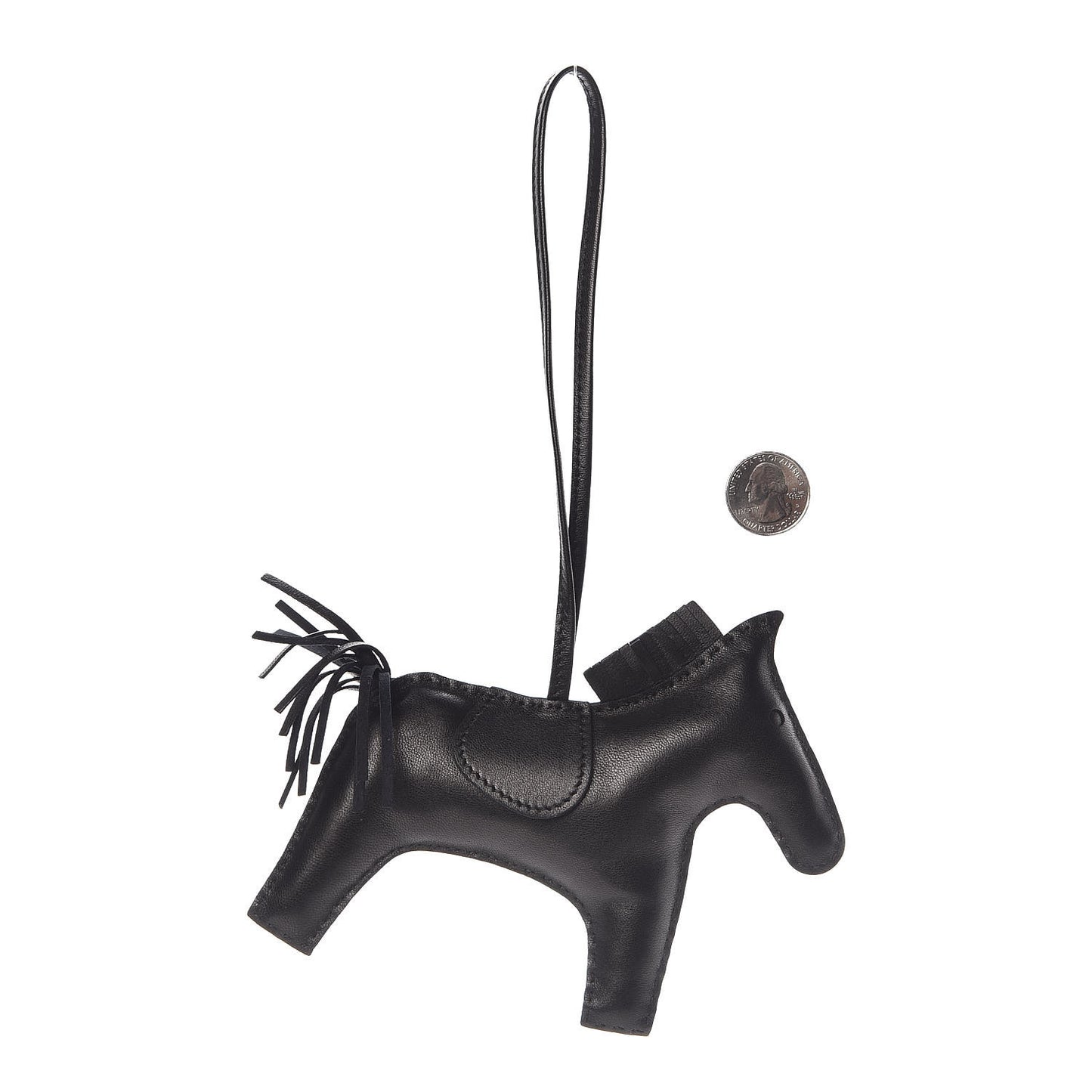 Milo Lambskin Grigri Rodeo Horse Bag Charm GM So Black