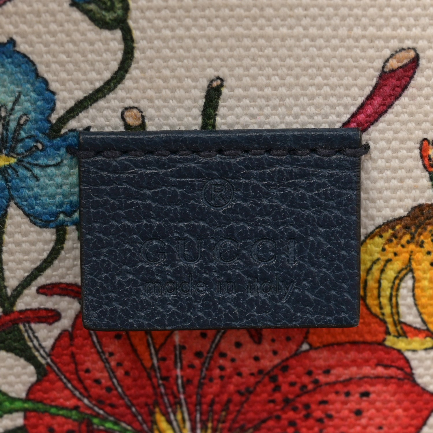 Gucci Canvas Medium Flora Tote White Multicolor Blue Agata 6 of 12