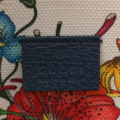 Gucci Canvas Medium Flora Tote White Multicolor Blue Agata 6 of 12