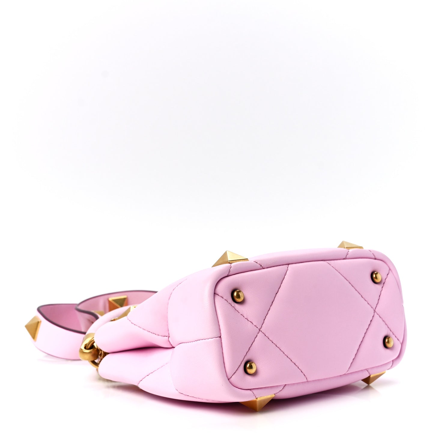 Nappa Mini Roman Stud The Handle Bag Pink Borealis