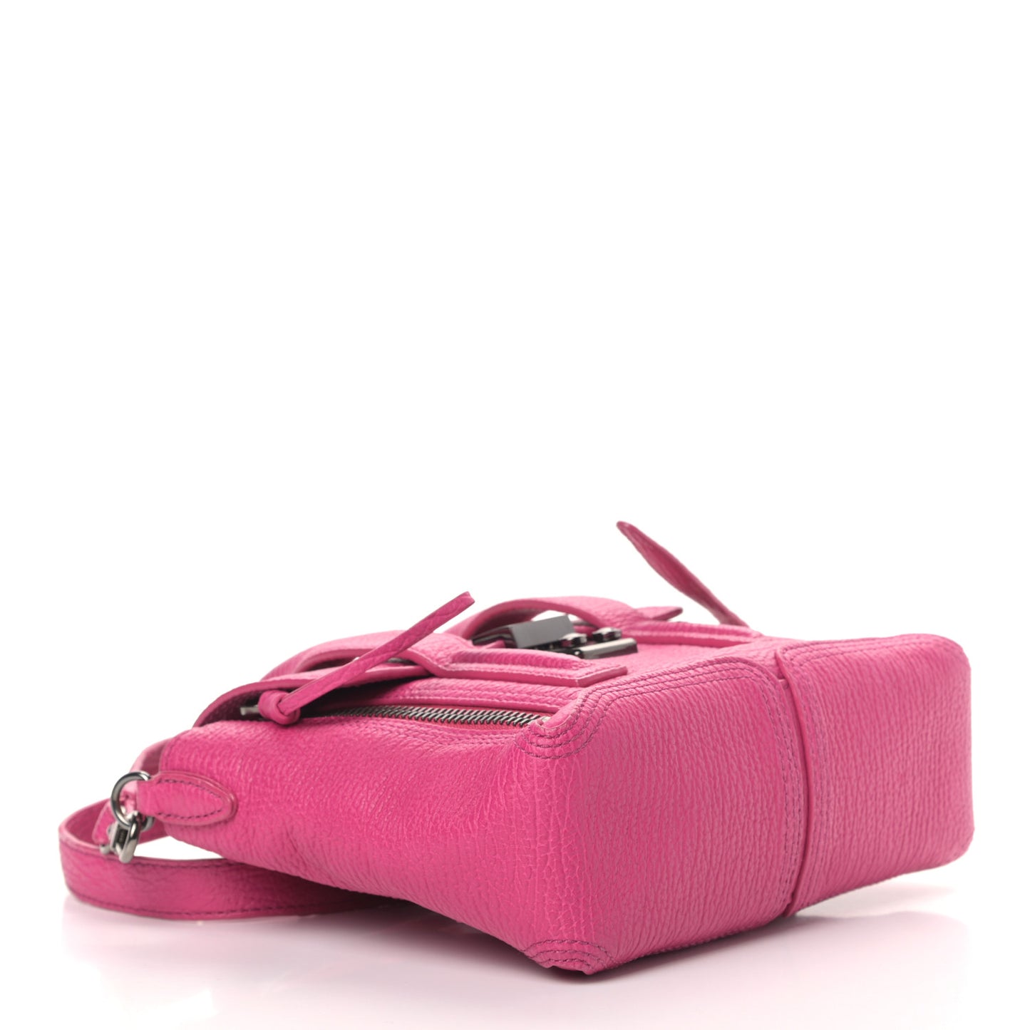 Textured Calfskin Mini Pashli Satchel Fuchsia