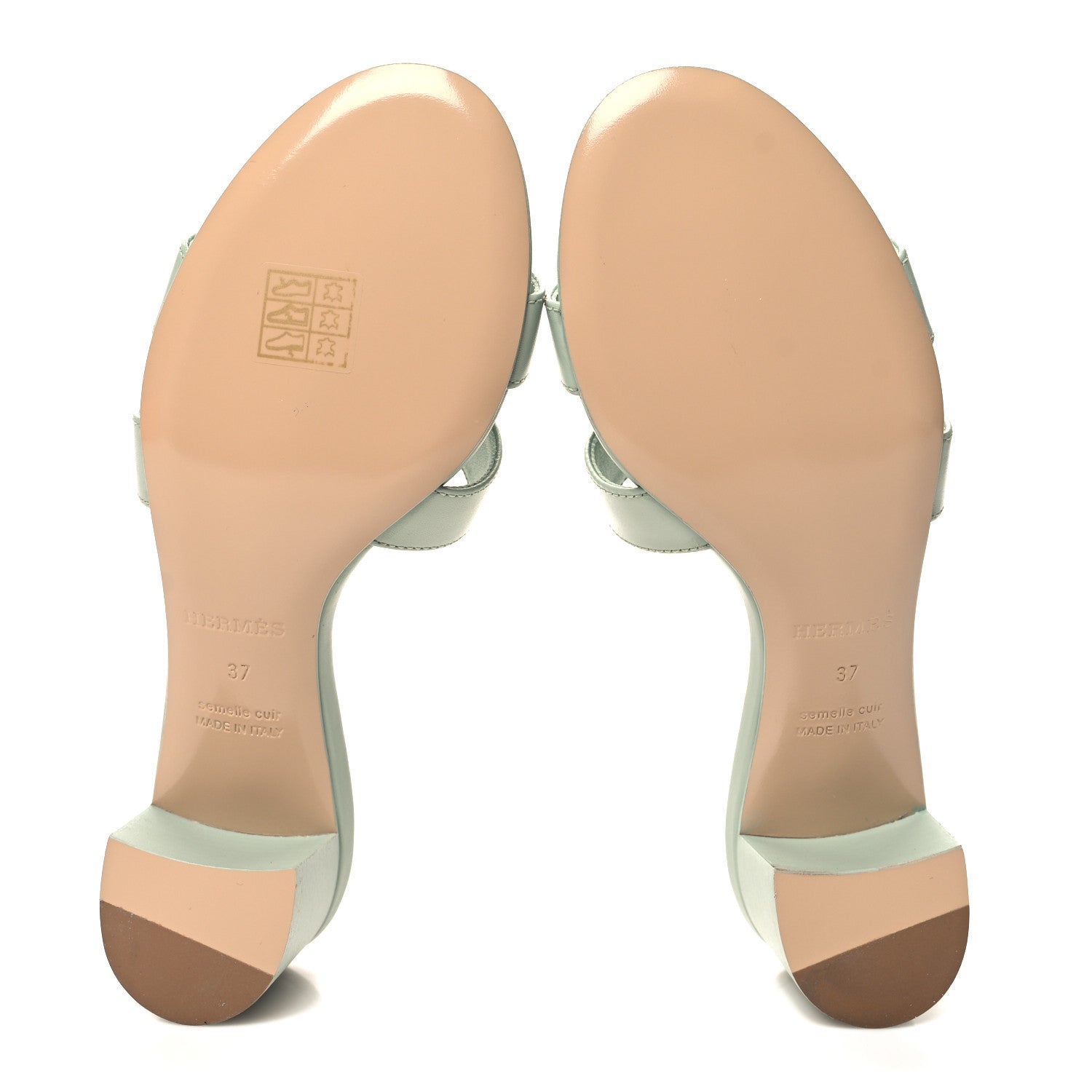 Hermes Calfskin Oasis Sandals 37 Vert Embrun 5 of 10