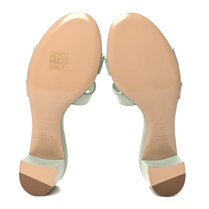 Hermes Calfskin Oasis Sandals 37 Vert Embrun 5 of 10